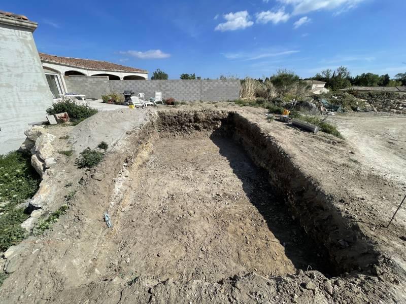 Réalisation trou de piscine 